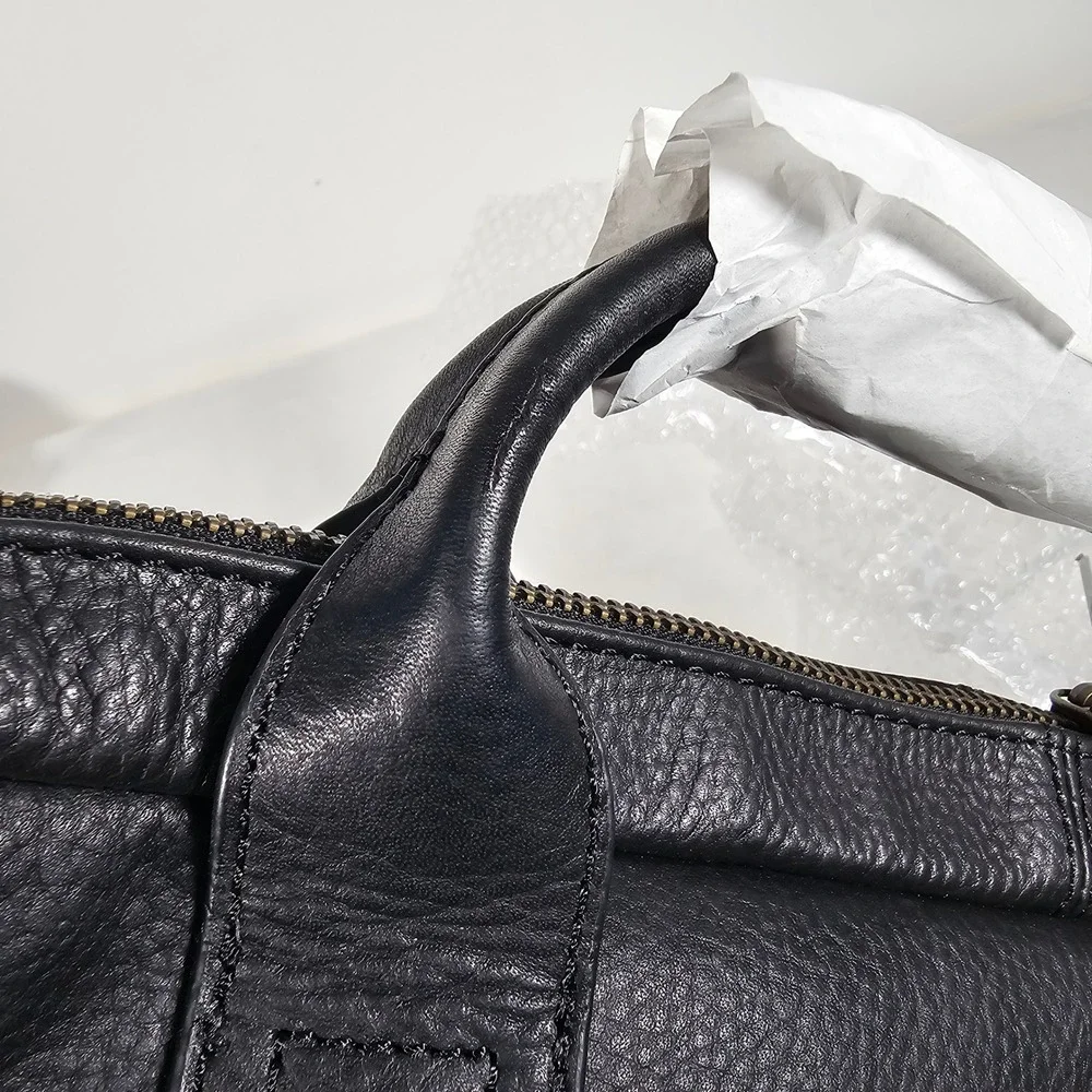 Johnston & Murphy Briefcase Mens Leather Laptop Business Bag Black‎ OS